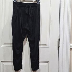 Roommates Women's Black Faux Suede Dhoti Style Drop Pants, Size M